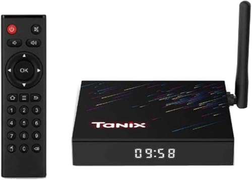 T.anix TX68 Android 12 TV Box, 4GB RAM 32GB ROM, WiFi 6 Dual Band, Bluetooth 5.0, Processador Quad-Core H618, Suporte 4K@60fps, AV1, HDMI, USB, Media Player para TV