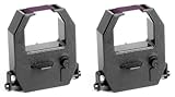 (2 Pack) Amano Pix-55 Pix-200 Tcx-45 Time Clock Ribbon Compatible - Purple Ink