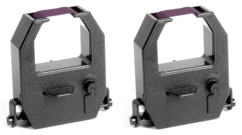 (2 Pack) Amano Pix-55 Pix-200 Tcx-45 Time Clock Ribbon Compatible - Purple Ink