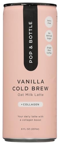 POP AND BOTTLE Vanilla Oat Milk Latte with Collagen, 8 FZ