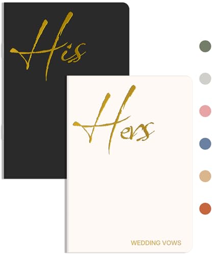 CICPAP Elegant Wedding Vow Books His and Hers with Gold Foil Lettering Keepsake to Record Your Promises and Cherish Every Moment Ideal Gift for Newly Engaged Couples.