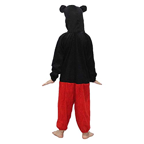 Image of Kaku Fancy Dresses Fleece Mouse Cartoon Costume -For Boys & Girls, Black & Red, 5-6 Years