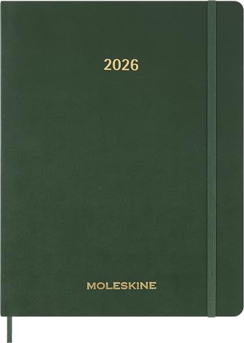 Moleskine 2026 15-Month Essential Planner, Soft Cover, Weekly Vertical, XXL (8.5' x 11'), Myrtle Green, 144 pages
