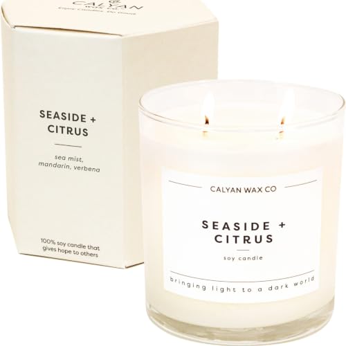 Calyan Wax Co. Seaside & Citrus 2 Wick Scented Candle - 37 Hour Burn