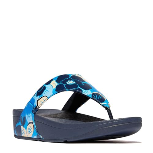 FitFlop Women's Lulu Flowerz Leather Toe-Post Sandals Wedge