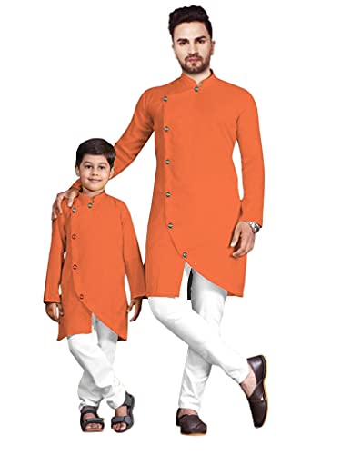 Image of Men's Cotton Blend Kurta Pyjama Set