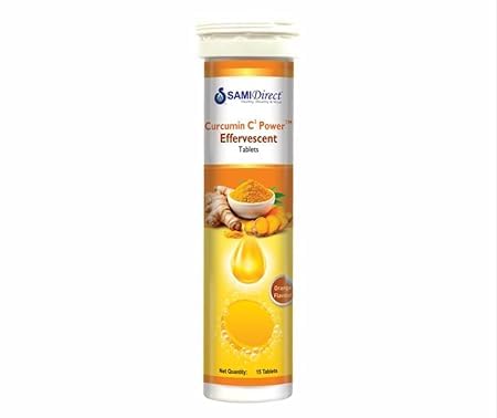 SAMI Direct Curcumin C3 Power Effervescent Tablets, Orange Flavour, 15 Tablets-image-45