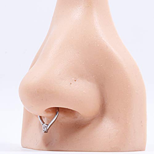 Fansing Surgical Steel Triangular Cubic Zirconia Septum Clicker Silver Septum Piercing Rings 16G Septum Jewelry 8Mm Teardrop Septum Ring Hoop #TOP5