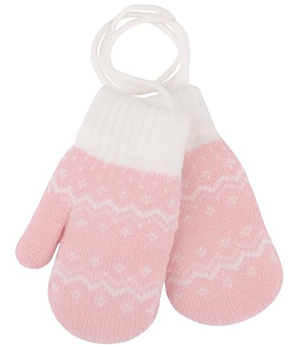 Kids-Warm-Knit Mittens - Girls-Winter Outdoor-Thickened Cold-Weather Wool Toddlers Ski Gloves For 3-5 Years4