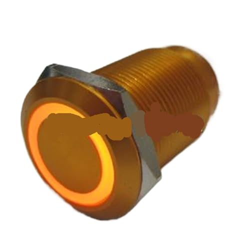 Interruptor pulsador de 19mm dorado PM193F tipo momentáneo de 12V