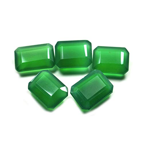 Onyx Vert bague octogonale mixte et enfant en pierre naturelle