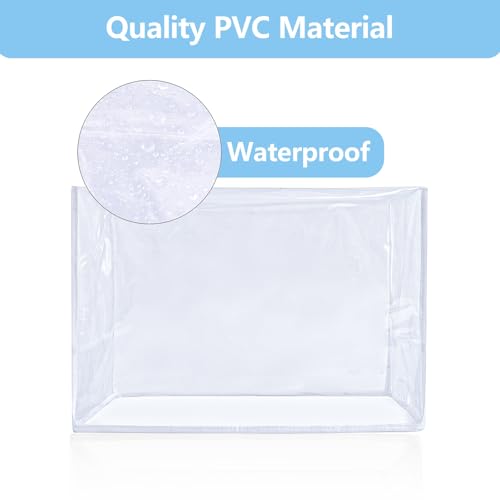 Sewing Machine Cover Dust Cover with Convenient Pockets,Clear Plastic Dustproof Transparent Resistant Protective Quilted Carrying Covers Accessories Universal for Most Standard Singer Brother Machine - Thumbnail 2