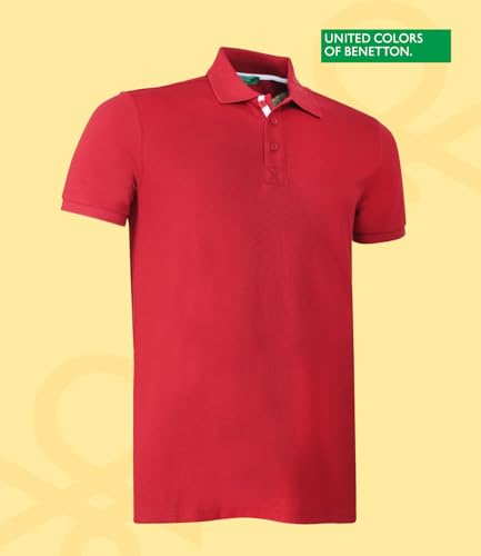 Image of United Colors of Benetton Shirt for Men | Tees for Man | Half Sleeves Plain Stylish Regular Fit Polo | Collar Tshirt | T-Shirt | Stylish Mens Tshirt