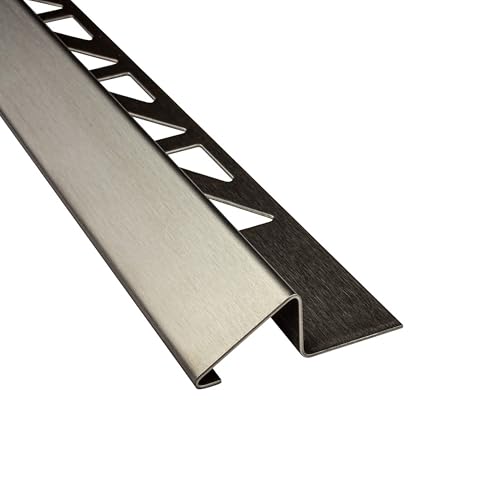 Anpassungsprofil Edelstahl Übergang Fliesenleiste Profil Schiene V2A L250cm H12mm gebürstet