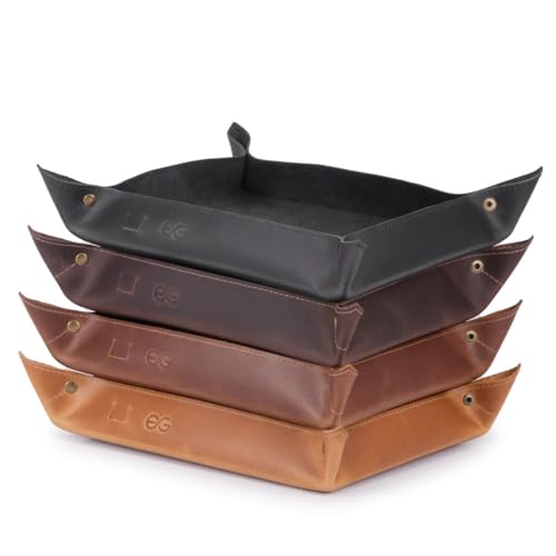 Organizador Aparador/bandeja De Mesa Porta Treco 100% Couro Legítimo (Marrom)