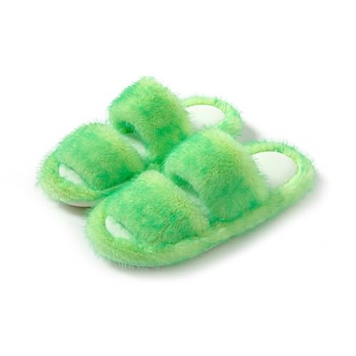 Fuzzy House Slippers for Women Furry Fur Fluffy Memory Foam Bedroom Slip On Open Toe Indoor Oudoor Slides Slipper Shoes