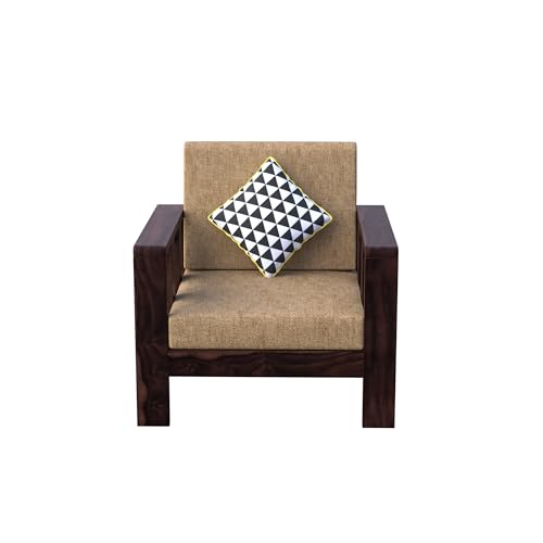 Image of Krishna Wood Decor A Beautiful Solid Sheesham Wood Sofa Cum Bed | Sofa Cums Bed for Home,Living Room, Bedroom | Cozy Bed Sofa |Sleep & Sit Sofa | Without Storage | Finish Dark Walnut |