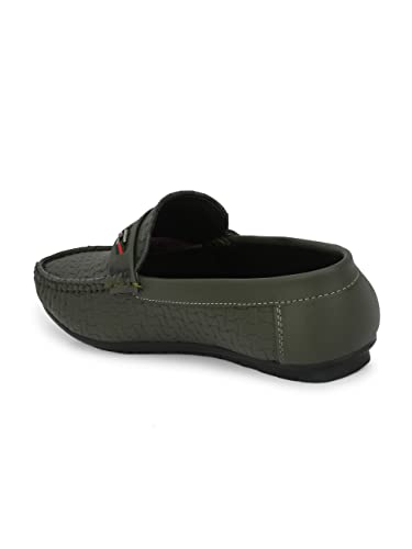 Image of FOOTLOOSE Stylish Grey Comfort Loafers for Men's