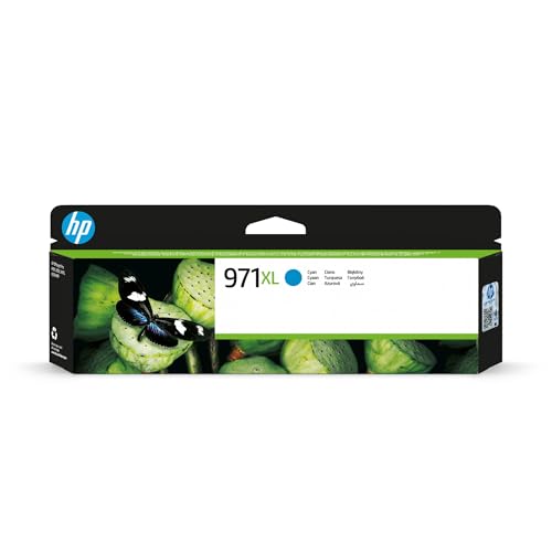 HP 971XL CN626AE, Cian, Cartucho de Tinta de Alta Capacidad Original, de 6.600 páginas, compatible con impresoras de inyección de tinta HP Officejet Pro Serie X451, X551, MFP Serie X476 y MFP X576