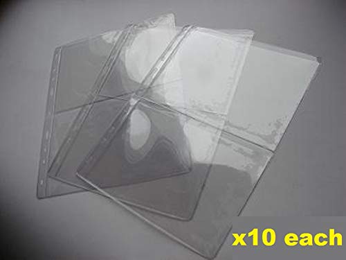 A4 10 x Seiten für Banknotenalbum - Typ 2 - für Vier Banknoten, Folder Extra Refill Sheets Inserts