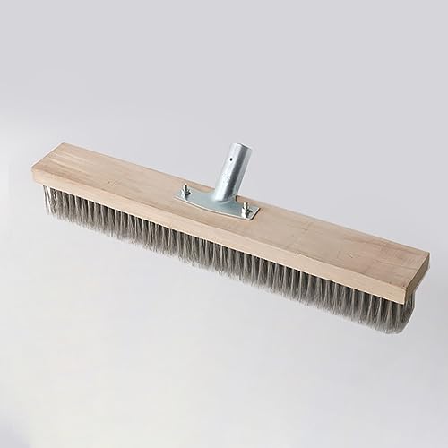 Image of 16 inch Heavy-Duty Rough Surface Floor Brush,Stainless Steel Wire Large Deck Scrub Brush 16 inch x 2.7 inch Removes Snow, Dirt & Grime on Drivways, Steps, Patios, Decks, Tile, Cement Without Stick (16 inch)