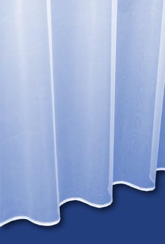 Sue White. Plain Lead Weighted Voile Net Curtain. Multiple Drops. Sold By The Metre (48" Drop (121cm))