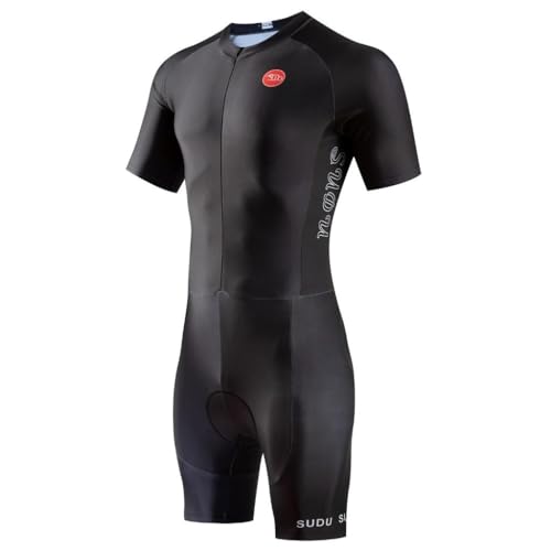 Men\'s Cycling Jersey Set Short Sleeve Skinsuit One Piece Bike Shirts Triathlon Trisuit Bicycle Shorts with Gel Padded