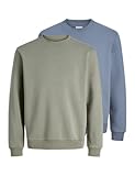 Jack&Jones Essentials Sweat-shirt à manches longues et col rond pour adulte Coupe ample