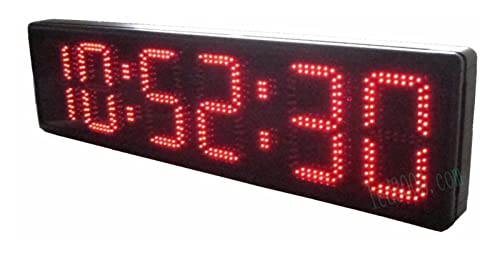 Cronómetro LED para gimnasio, doble cara, semiexterior, caracteres rojos de 8 pulgadas, horas, minutos y segundos (HST6-8R) miniatura 2
