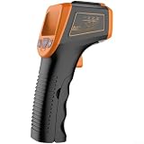 Termometro a infrarossi digitale, da -50 a 600 °C, misuratore senza contatto con laser per cucina, barbecue, forno industriale per pizza, 145 x 70 mm (arancione)