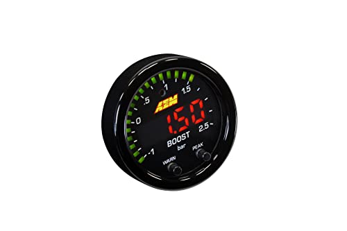AEM 30-0306 X-Series Boost Pressure Gauge 52mm, Black