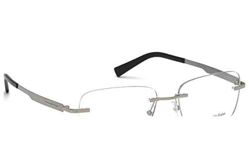 Ermenegildo Zegna Men's Designer Eyewear, Shiny Light Ruthenium, 56-17-145 #TOP7