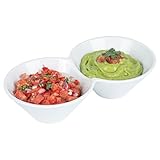 Restaurantware-9.1 x 4.9 x 2.3 Inch Double Dip Bowls, 1 Microwavable Condiment Server - 2 Compartments, Microwavable, White Porcelain Dip Tray, Dishwashable, For Snacks, Condiments, Or Toppings