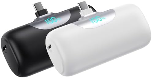 [2 Packs]Mini Portable Charger for iPhone 17/16, 5500mAh LCD Disp...