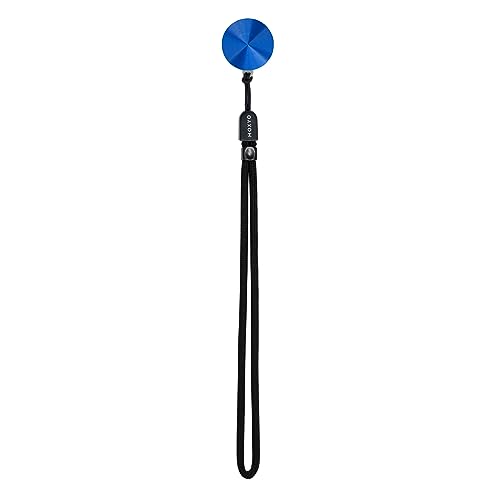 MOXYO - Zigi Band - Universal Cell Phone Lanyard, Charm and Wrist Strap, Works with All Smartphones and Tablets Including iPhone and Galaxy & Most Cases (Blue Anodized with Black Lanyard)
