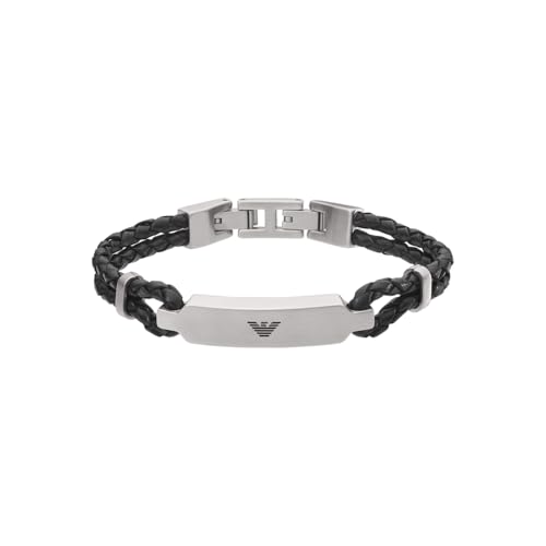 Emporio Armani Bracciale Da Uomo, Lunghezza Interna: 185 mm, Id Dimensione: 40X5 mm Bracciale In Acciaio Inox Argento, EGS2719040
