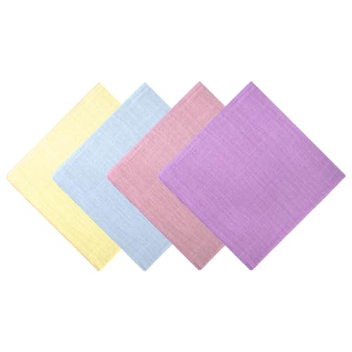 4Pcs Easter Napkins Cloth 16.5 x 16.5 Inch Table Napkins Spring Color Washable Reusable Linen Cotton Napkins for Dinner Easter Table Decorations