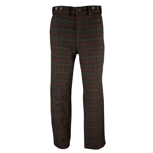 Adirondack Plaid Charcoal Heavyweight Outdoor 100% Rugged Wool Hunting and Shooting Pants to Size 52 Made in Canada (as1, Waist_Inseam, Numeric_40, Numeric_31)