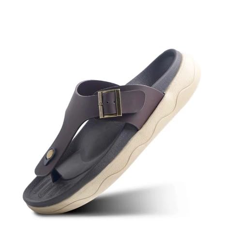 Escape Buckle Thong Sandals – Dark Brown-image-22