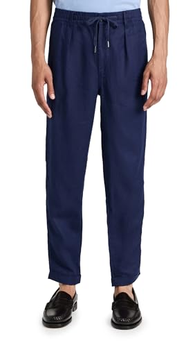 POLO RALPH LAUREN Men's Drawstring Linen Pants, Navy, Blue, XXL at