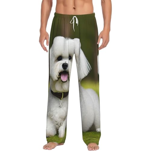 Pyjama bichon frisé homme en polaire idéal pour cocooning hiver