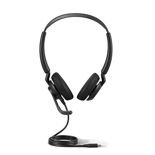 Jabra Engage 50 II Wired Stereo Headset - Noise-Cancelling 3-Mic Technology and USB-C Cable, Ultra-Lightweight - Works with All Leading Unified Communications Platforms Such as Zoom & Unify - Black