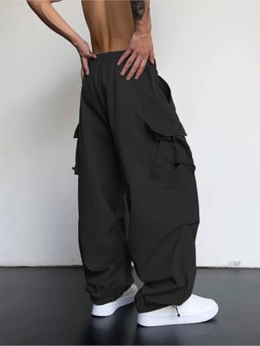 Image of GRECIILOOKS Men's Regular Fit Low Rise Cargos Trousers | Baggy Cargo Pants for Man | Loose Fit | Treck Pent with Multiple Pockets (Available in Plus Size)