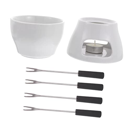 COLLBATH 1set Ceramic Chocolate Fondue Pot Home Hot Pot for Cheese Candy Easy to Clean Stain Resistant for Baking Cooking for People