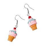 Hemobllo 2 pares Pendientes Colgantes Diseño Helado Forma Creativa Helado Colorido Accesorio Divertido para Mujer Regalo Fiesta Playa Uso Diario