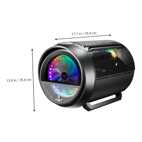 Gabinete de PC OSALADI Matx con iluminación RGB, diseño panorámico redondo, negro, con soporte para refrigeración líquida y uso para oficina en casa y juegos miniatura 2