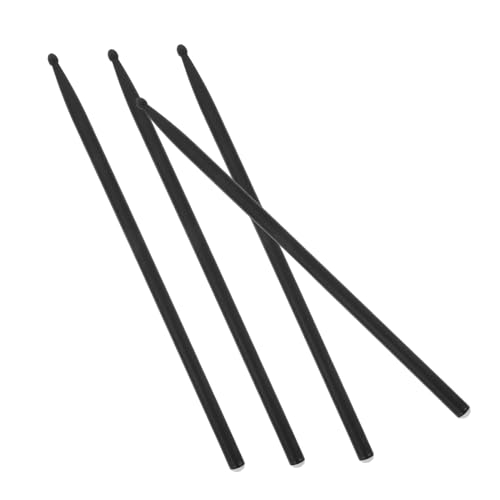 Toddmomy 4 baquetas ligeras para batería — Baquetas de percusión compactas para principiantes y músicos, fibra de carbono y material sintético, color negro