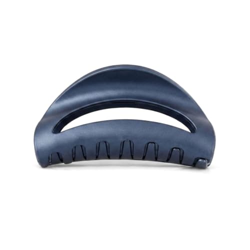 France Luxe Belle Cutout Curve Claw Clip, Cellulose Acetate, Matte Navy