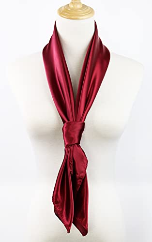 Image of Women's 35 inch Satin Square Silk Like Hair Scarves and Wraps Headscarf for Sleeping