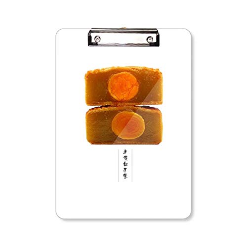 Porte-bloc A4 Lotus Moon Cake imprimé artistique avec pince robuste
